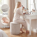 Round Storage Ottoman Foot Rest with Removable Lid and Acacia Wood Frame by LJGDeals