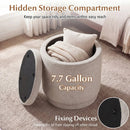Round Storage Ottoman Foot Rest with Removable Lid and Acacia Wood Frame by DirectDeals