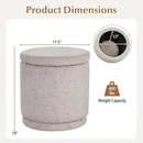 Round Storage Ottoman Foot Rest with Removable Lid and Acacia Wood Frame by LJGDeals