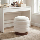 Round Storage Ottoman with Acacia Wood Frame for Living Room by DirectDeals