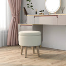 Round Storage Ottoman with Rubber Wood Legs and Adjustable Foot Pads by LJGDeals