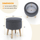 Round Storage Ottoman with Rubber Wood Legs and Adjustable Foot Pads by LJGDeals