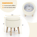 Round Storage Ottoman with Rubber Wood Legs and Adjustable Foot Pads by LJGDeals