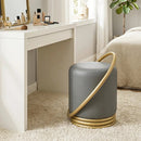 Round Vanity Stool with Gold Halo Design - Faux Leather by LJGDeals