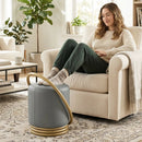 Round Vanity Stool with Gold Halo Design - Faux Leather by LJGDeals