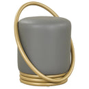 Round Vanity Stool with Gold Halo Design - Faux Leather by LJGDeals