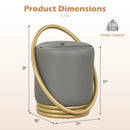 Round Vanity Stool with Gold Halo Design - Faux Leather by LJGDeals