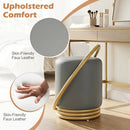 Round Vanity Stool with Gold Halo Design - Faux Leather by LJGDeals