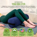 Hemp Yoga Bolster Rectangle Round Pranayama - Professional Studio Quality