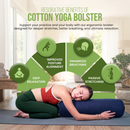 Yoga Bolster - 30 oz. Vinyl Marine Grade for Meditation & Therapy - Round, Aqua - USA Made by Bean Products
