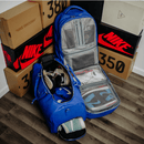 Royal Blue Leather Duffle Bag by Sole Premise