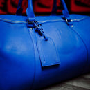 Royal Blue Leather Duffle Bag by Sole Premise