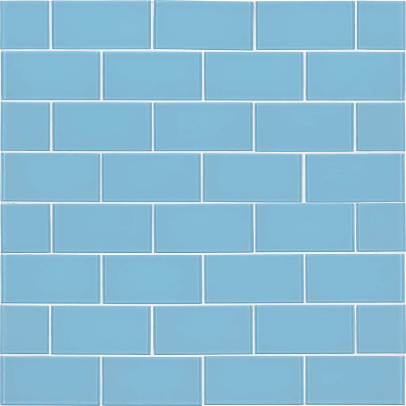 MSI Royal Azure Blue Glass Subway Tile 4"x12"