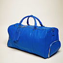 Royal Blue Leather Duffle Bag by Sole Premise
