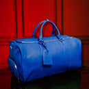 Royal Blue Leather Duffle Bag by Sole Premise