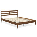 Twin Size Wood Platform Bed Frame with Slat Headboard by LJGDeals