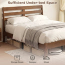 Twin Size Wood Platform Bed Frame with Slat Headboard by LJGDeals