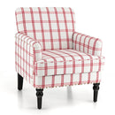 Modern Upholstered Padded Accent Chair with Rubber Wood Legs by LJGDeals