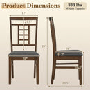 Rubber Wood Dining Chairs Set of 4 with Lattice Back by DirectDeals