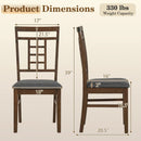 Rubber Wood Dining Chairs Set of 4 with Lattice Back by LJGDeals