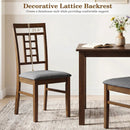 Rubber Wood Dining Chairs Set of 4 with Lattice Back by LJGDeals