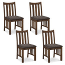 Rubber Wood Dining Chairs Side Chairs Set of 4 with Slat Back by DirectDeals