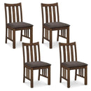 Rubber Wood Dining Chairs Side Chairs Set of 4 with Slat Back by LJGDeals