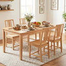 Rubber Wood Dining Chairs Set of 4 with Hollowed Backrest by DirectDeals
