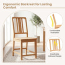 Rubber Wood Dining Chairs Set of 4 with Hollowed Backrest by DirectDeals