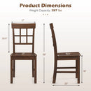 Rubber Wood Dining Chairs Set of 2 with High Backrests by LJGDeals