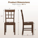 Rubber Wood Dining Chairs Set of 2 with High Backrests by DirectDeals