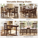Rubber Wood Dining Chairs Set of 4 with High Backrests by LJGDeals