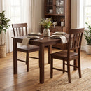 Rubber Wood Dining Chairs Set of 2 with High Slat Backrests by LJGDeals