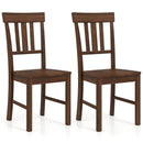 Rubber Wood Dining Chairs Set of 2 with High Slat Backrests by LJGDeals