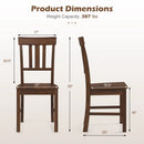 Rubber Wood Dining Chairs Set of 2 with High Slat Backrests by LJGDeals