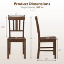 Rubber Wood Dining Chairs Set of 2 with High Slat Backrests by DirectDeals