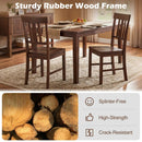 Rubber Wood Dining Chairs Set of 2 with High Slat Backrests by LJGDeals