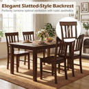 Rubber Wood Dining Chairs Set of 2 with High Slat Backrests by LJGDeals