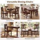 Rubber Wood Dining Chairs Set of 2 with High Slat Backrests by DirectDeals