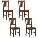 Rubber Wood Dining Chairs Set of 4 with High Slat Backrests by DirectDeals