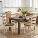 Dining Chairs Set of 4 with Padded Linen Seat & Slatted Back by LJGDeals