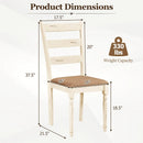 Dining Chairs Set of 4 with Padded Linen Seat & Slatted Back by LJGDeals