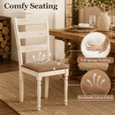 Dining Chairs Set of 4 with Padded Linen Seat & Slatted Back by LJGDeals