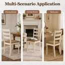 Dining Chairs Set of 4 with Padded Linen Seat & Slatted Back by LJGDeals