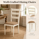 Dining Chairs Set of 4 with Padded Linen Seat & Slatted Back by LJGDeals