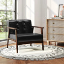 Rubber Wood Frame Accent Chair with Armrest for Living Room by LJGDeals