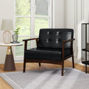 Rubber Wood Frame Accent Chair with Armrest for Living Room by LJGDeals