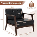 Rubber Wood Frame Accent Chair with Armrest for Living Room by LJGDeals