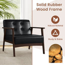 Rubber Wood Frame Accent Chair with Armrest for Living Room by LJGDeals