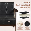 Rubber Wood Frame Accent Chair with Armrest for Living Room by LJGDeals